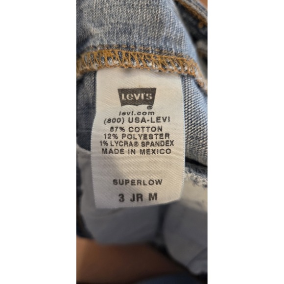 Levi's 518 Superlow Size 3 Junior Vtg Y2k bootcut flare light wash side pocket - Picture 4 of 7